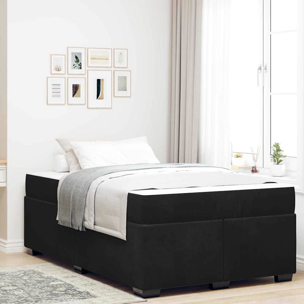 vidaXL Bettrahmen mit Matratze Schwarz 120 x 190 cm Stoff