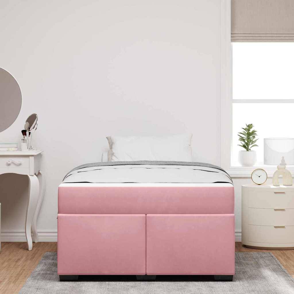 vidaXL Bettrahmen mit Matratze Rosa 120 x 190 cm Stoff