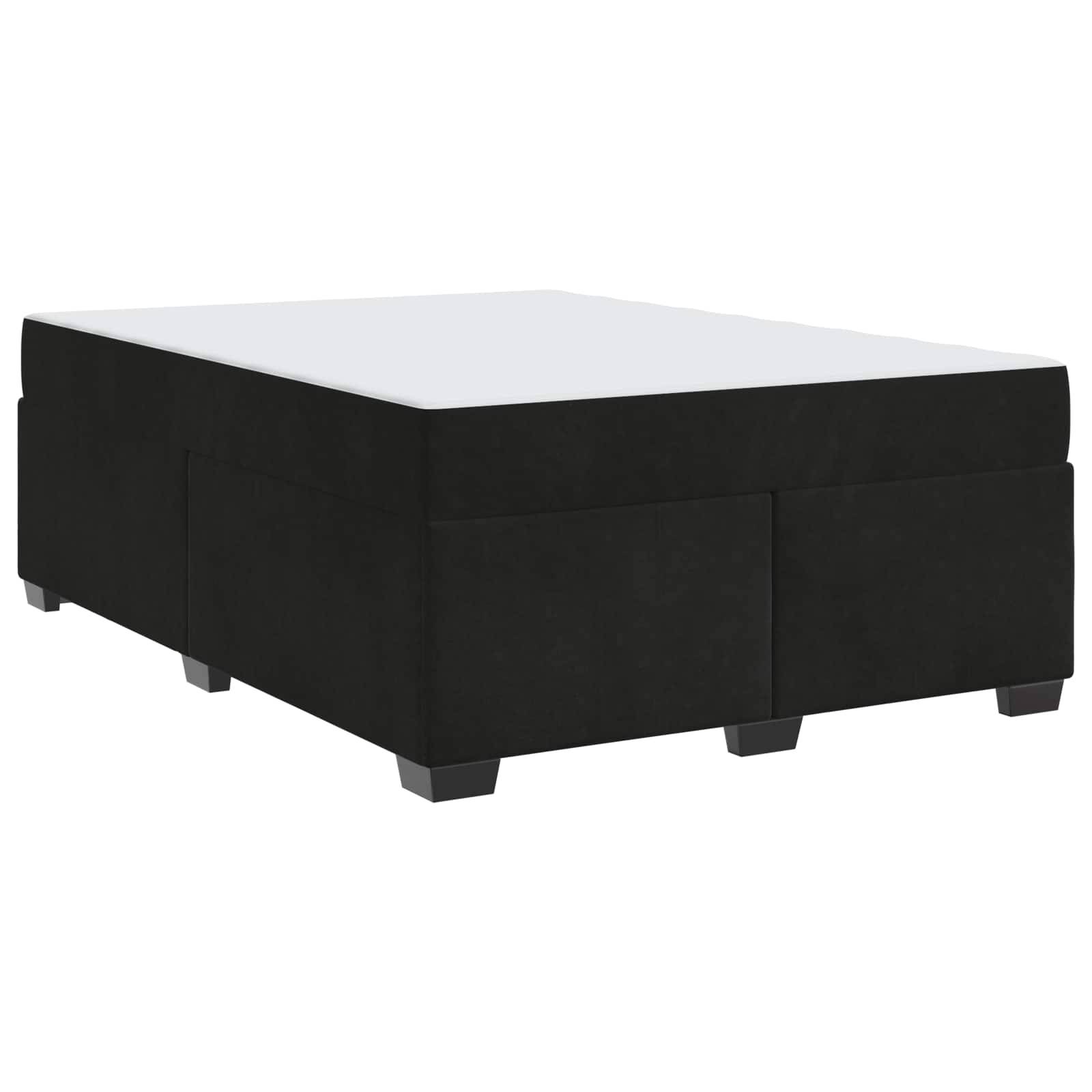 vidaXL Bettrahmen mit Matratze Schwarz 140 x 200 cm Stoff