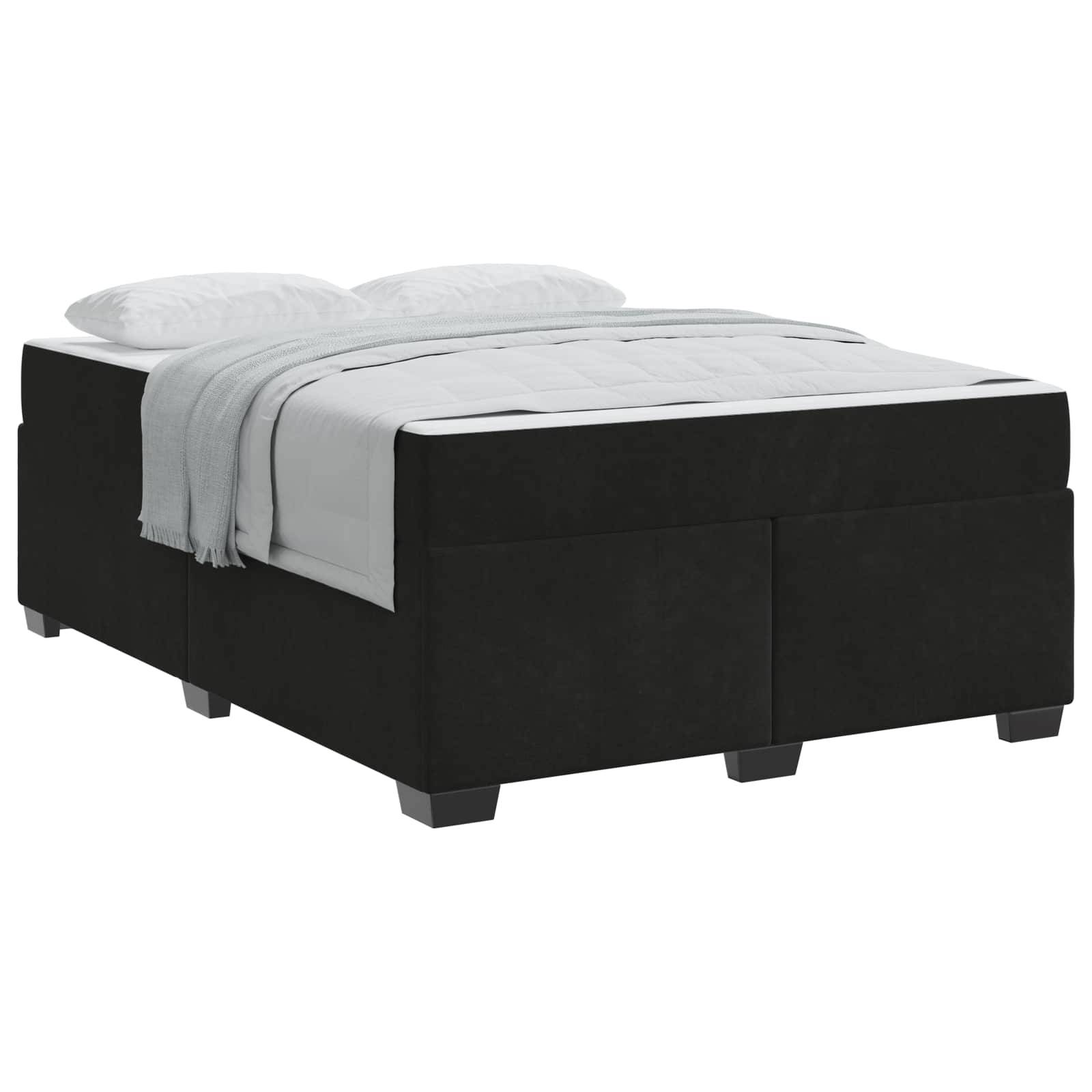 vidaXL Bettrahmen mit Matratze Schwarz 140 x 200 cm Stoff