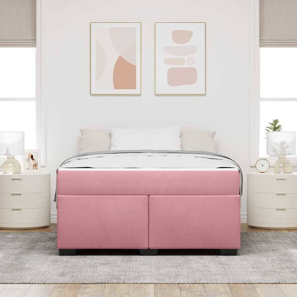 vidaXL Bettrahmen mit Matratze Rosa 140 x 200 cm Stoff