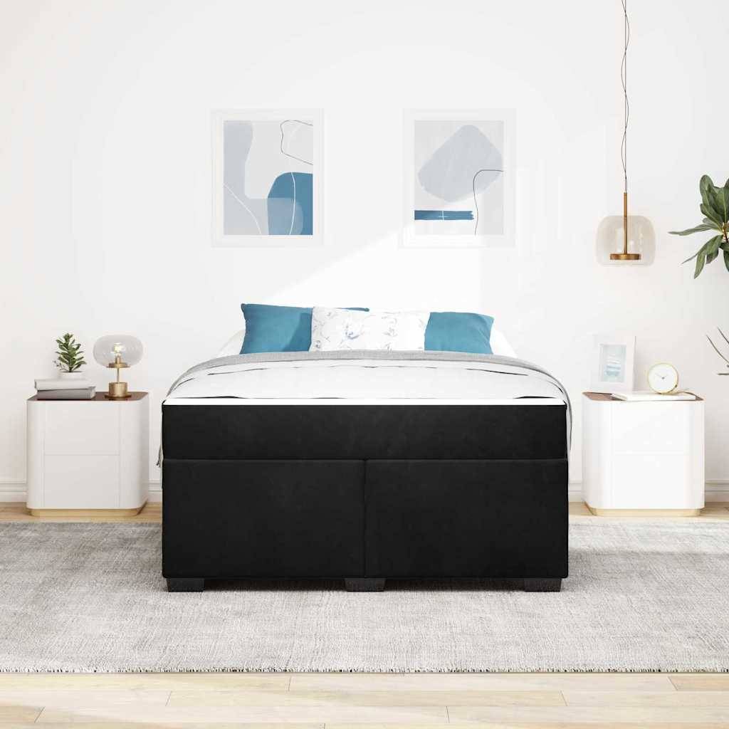 vidaXL Bettrahmen mit Matratze Schwarz 160 x 200 cm Stoff