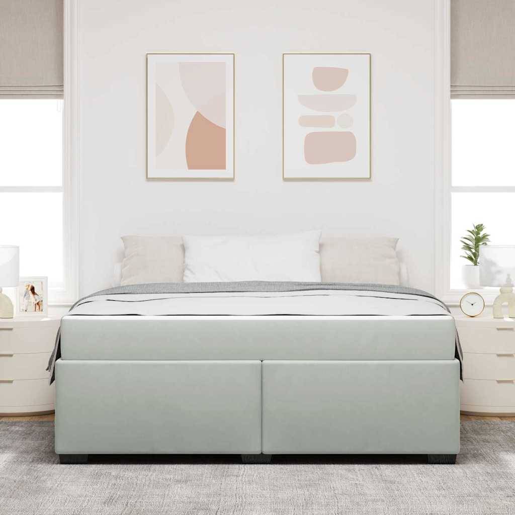 vidaXL Bettrahmen mit Matratze Hellgrau 180 x 200 cm Stoff