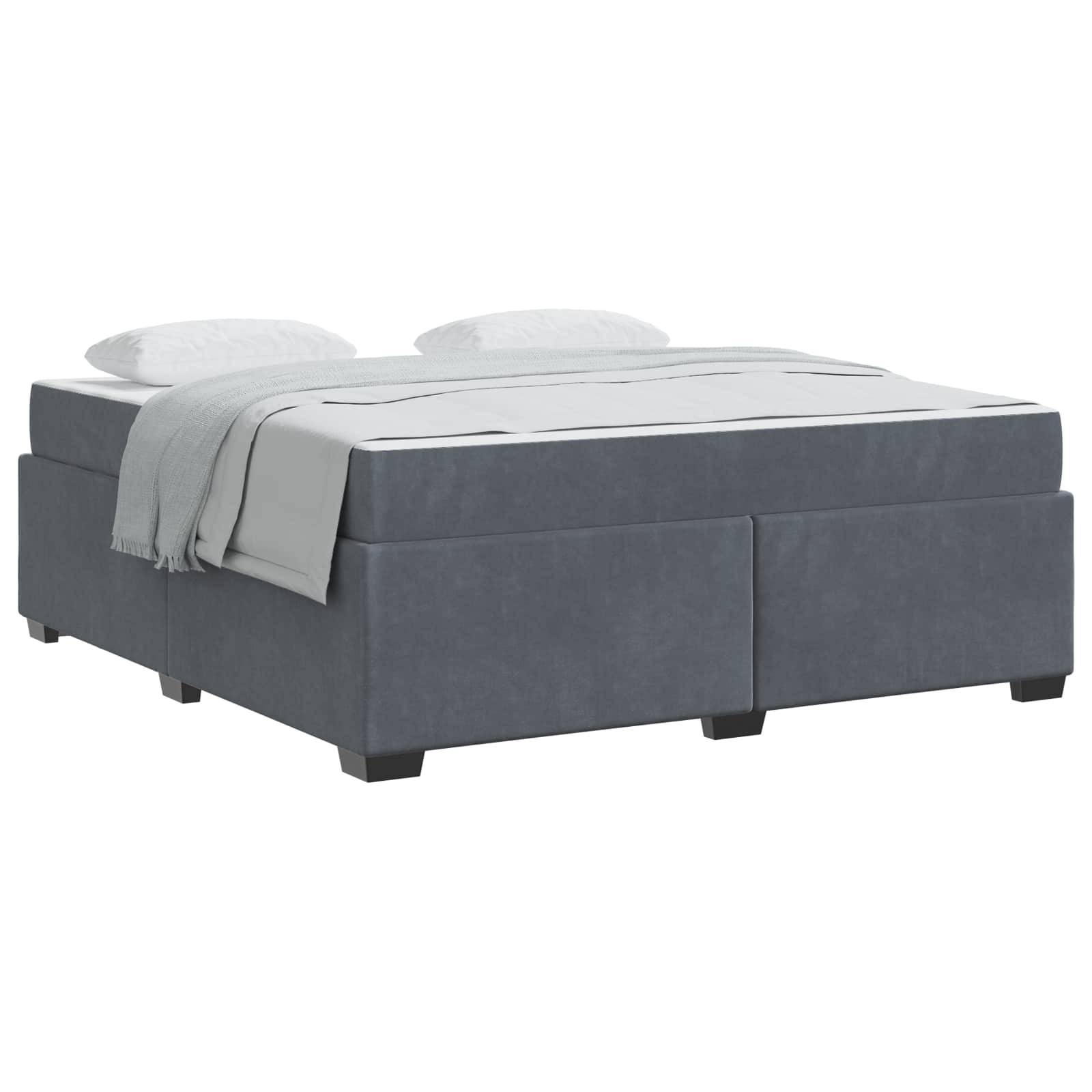 vidaXL Bettrahmen mit Matratze Dunkelgrau 180 x 200 cm Stoff
