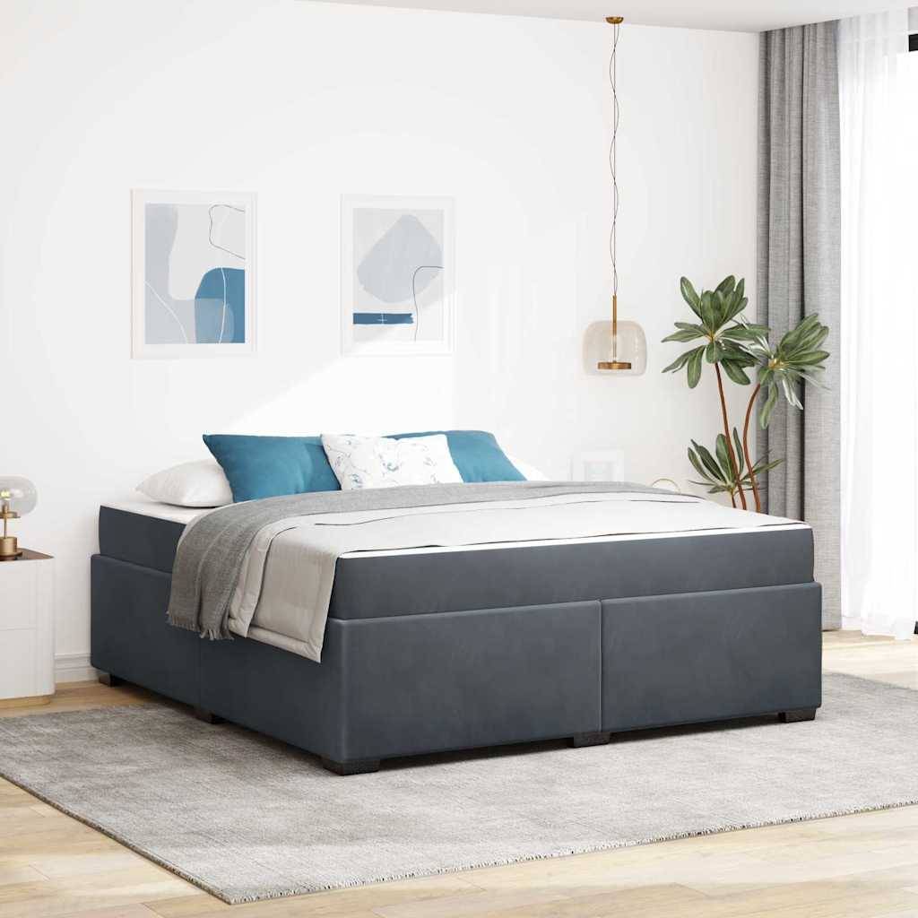 vidaXL Bettrahmen mit Matratze Dunkelgrau 180 x 200 cm Stoff