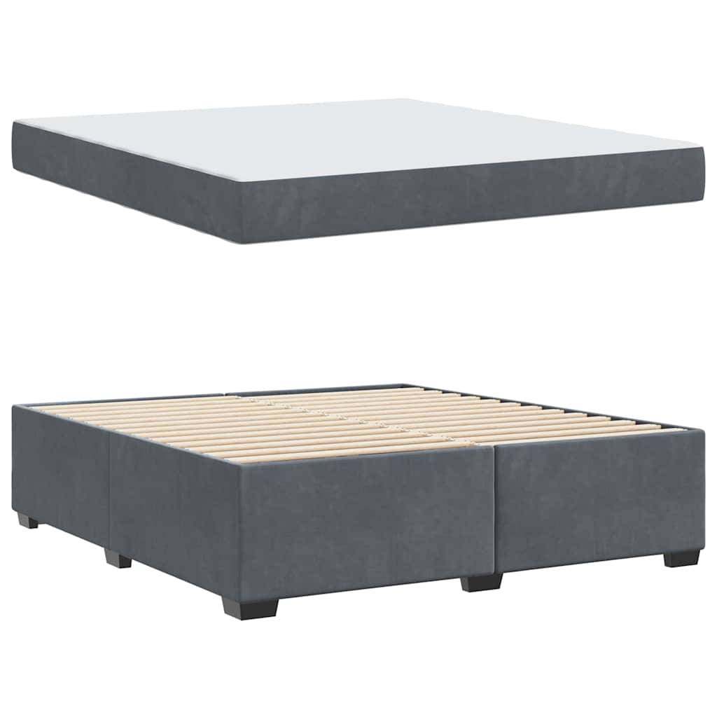 vidaXL Bettrahmen mit Matratze Dunkelgrau 180 x 200 cm Stoff