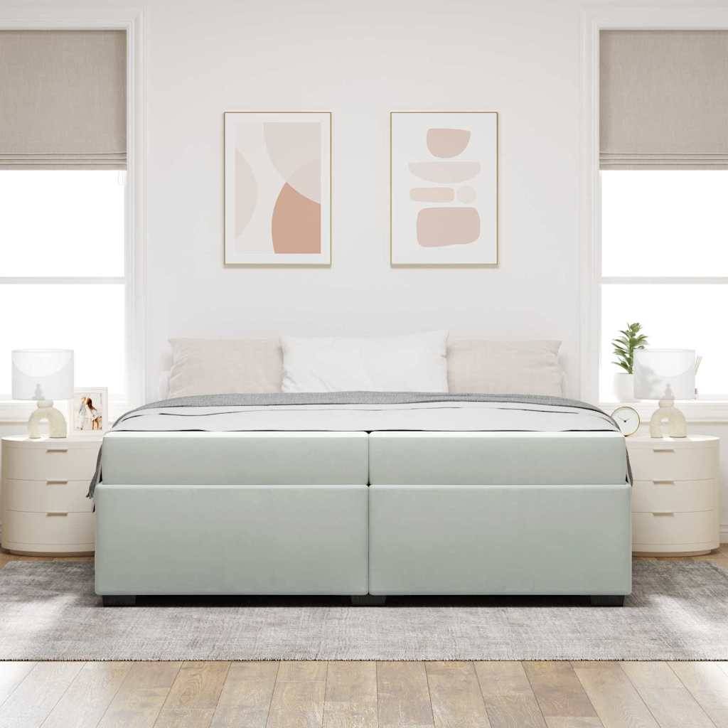 vidaXL Bettrahmen mit Matratze Hellgrau 200 x 200 cm Stoff