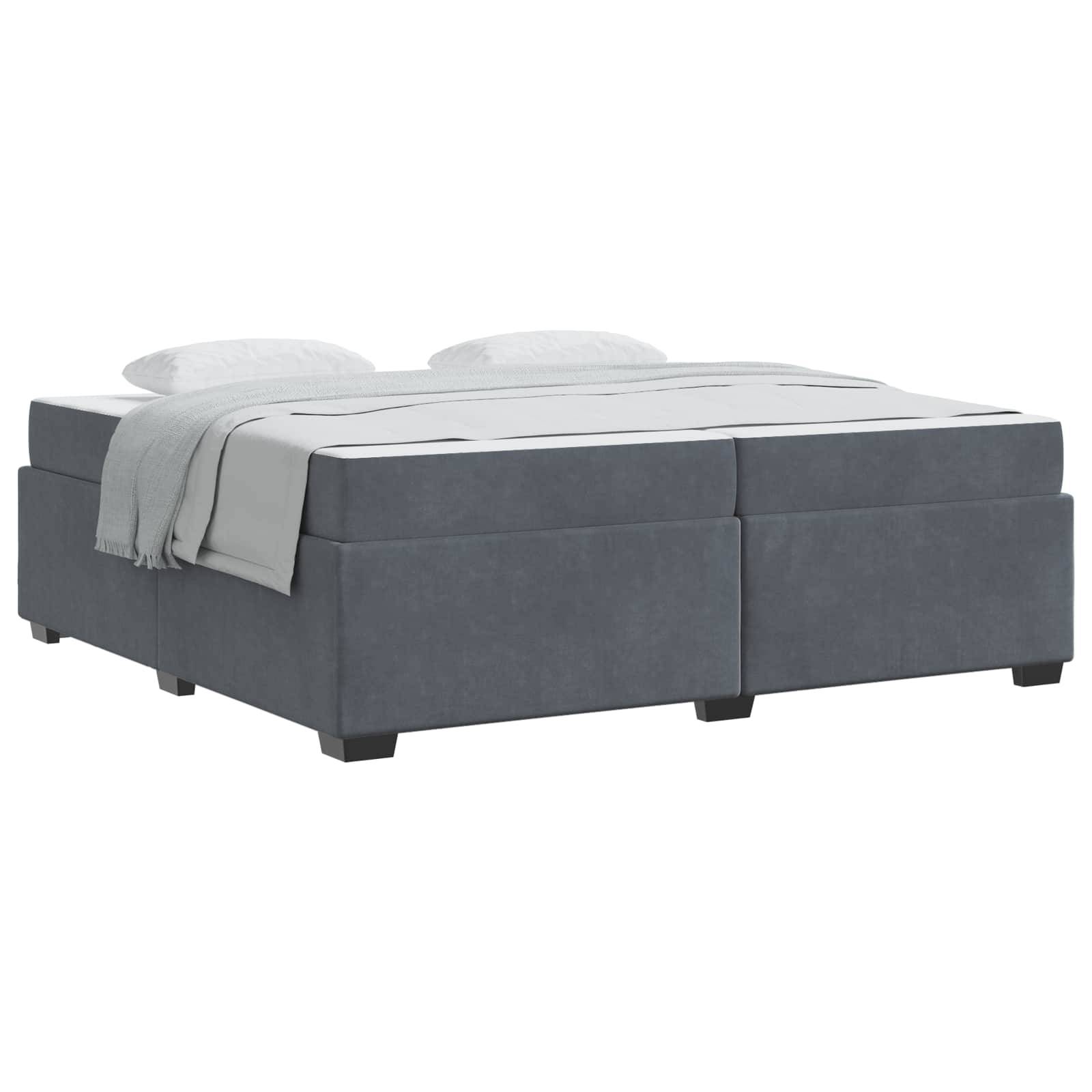 vidaXL Bettrahmen mit Matratze Dunkelgrau 200 x 200 cm Stoff