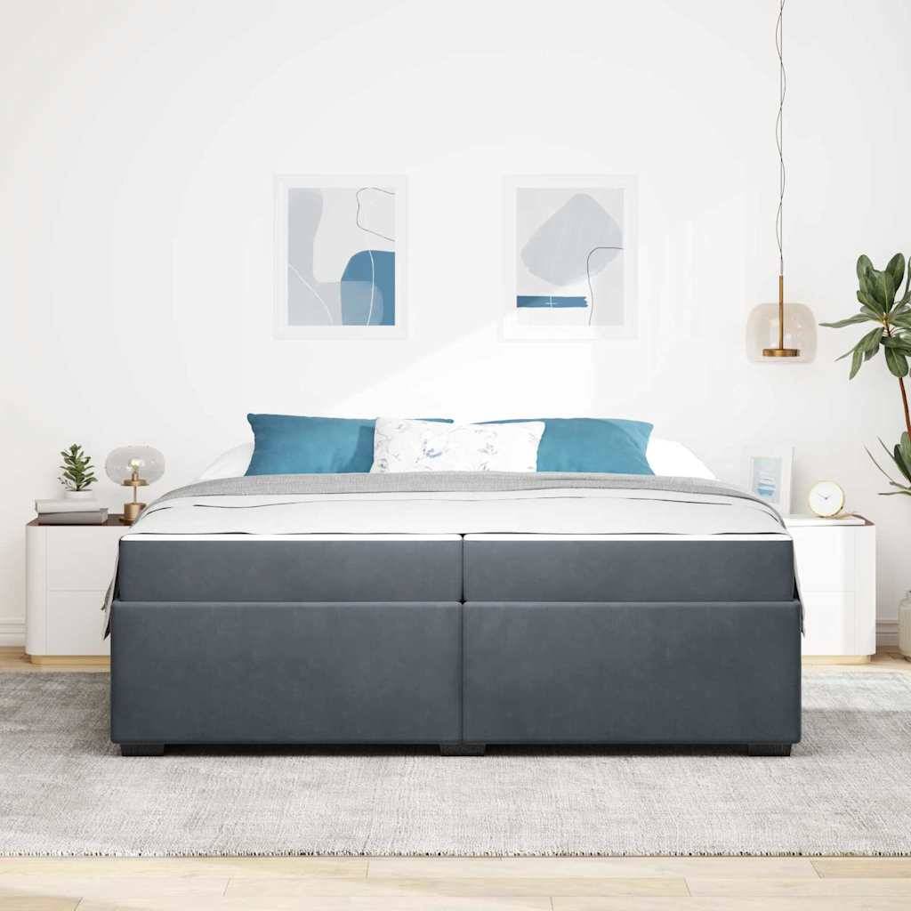 vidaXL Bettrahmen mit Matratze Dunkelgrau 200 x 200 cm Stoff