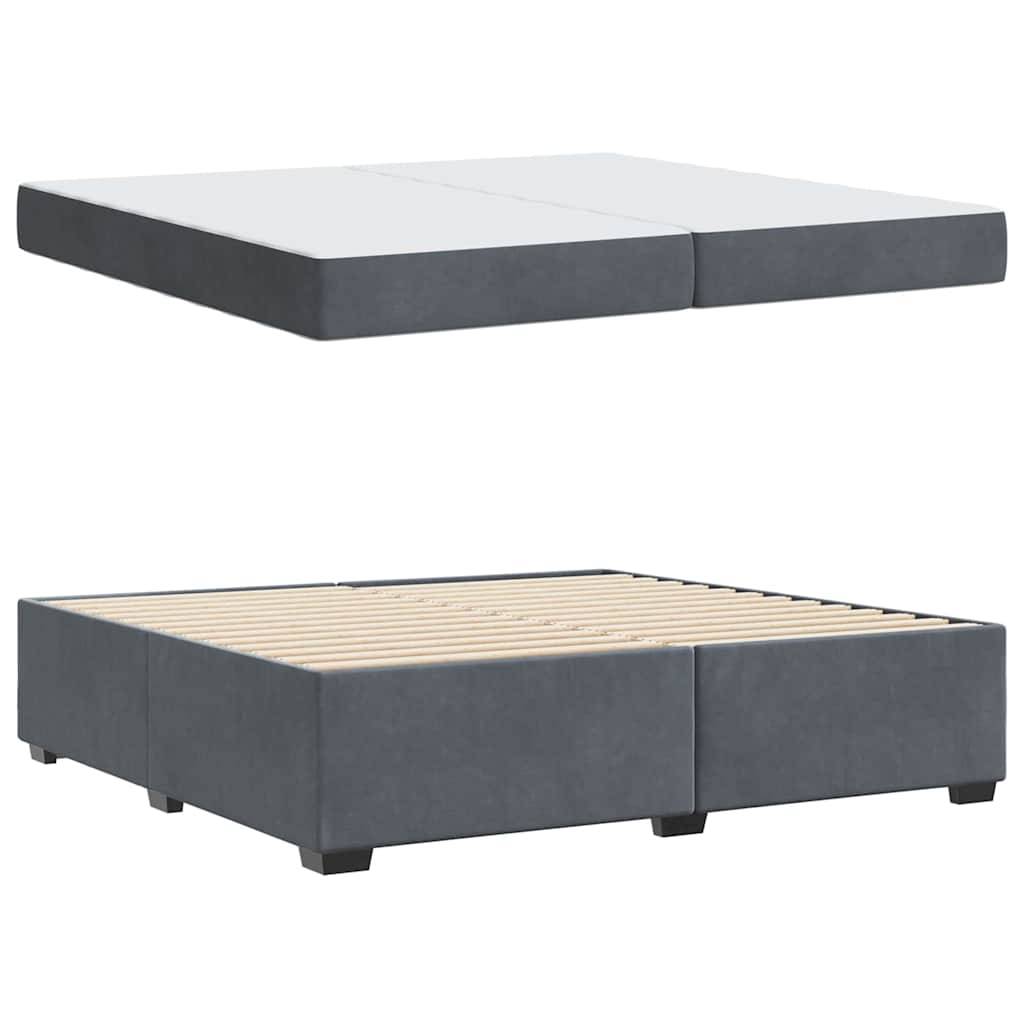 vidaXL Bettrahmen mit Matratze Dunkelgrau 200 x 200 cm Stoff