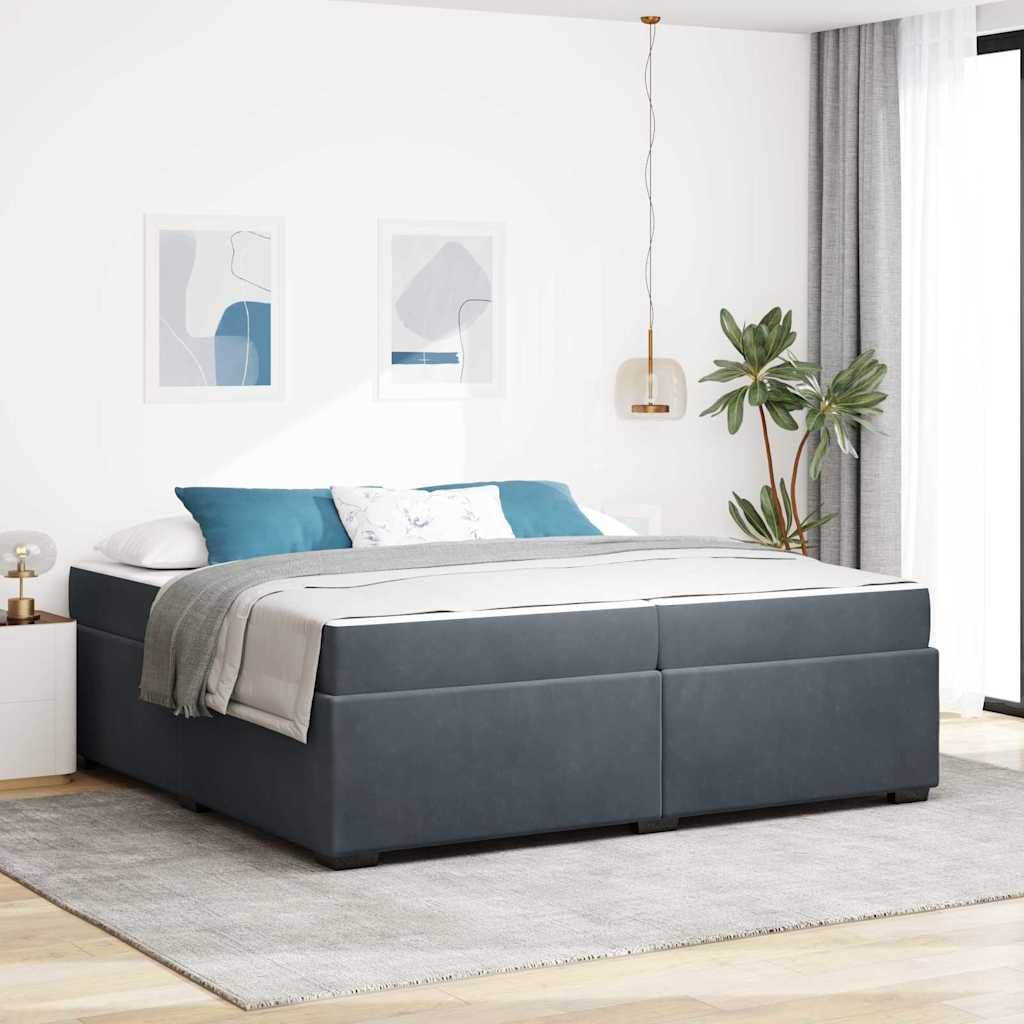 vidaXL Bettrahmen mit Matratze Dunkelgrau 200 x 200 cm Stoff