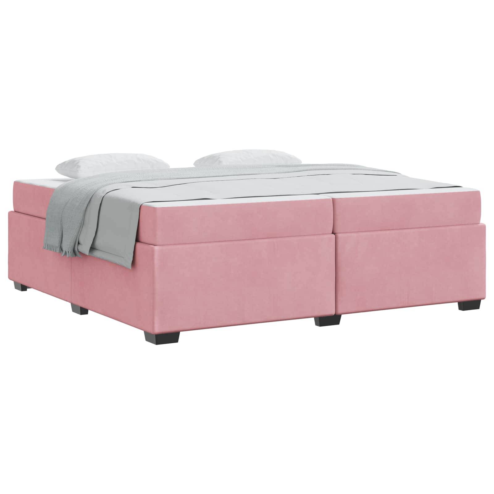 vidaXL Bettrahmen mit Matratze Rosa 200 x 200 cm Stoff
