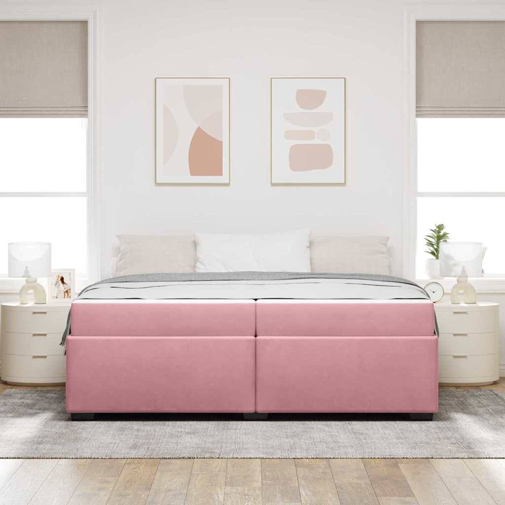 vidaXL Bettrahmen mit Matratze Rosa 200 x 200 cm Stoff