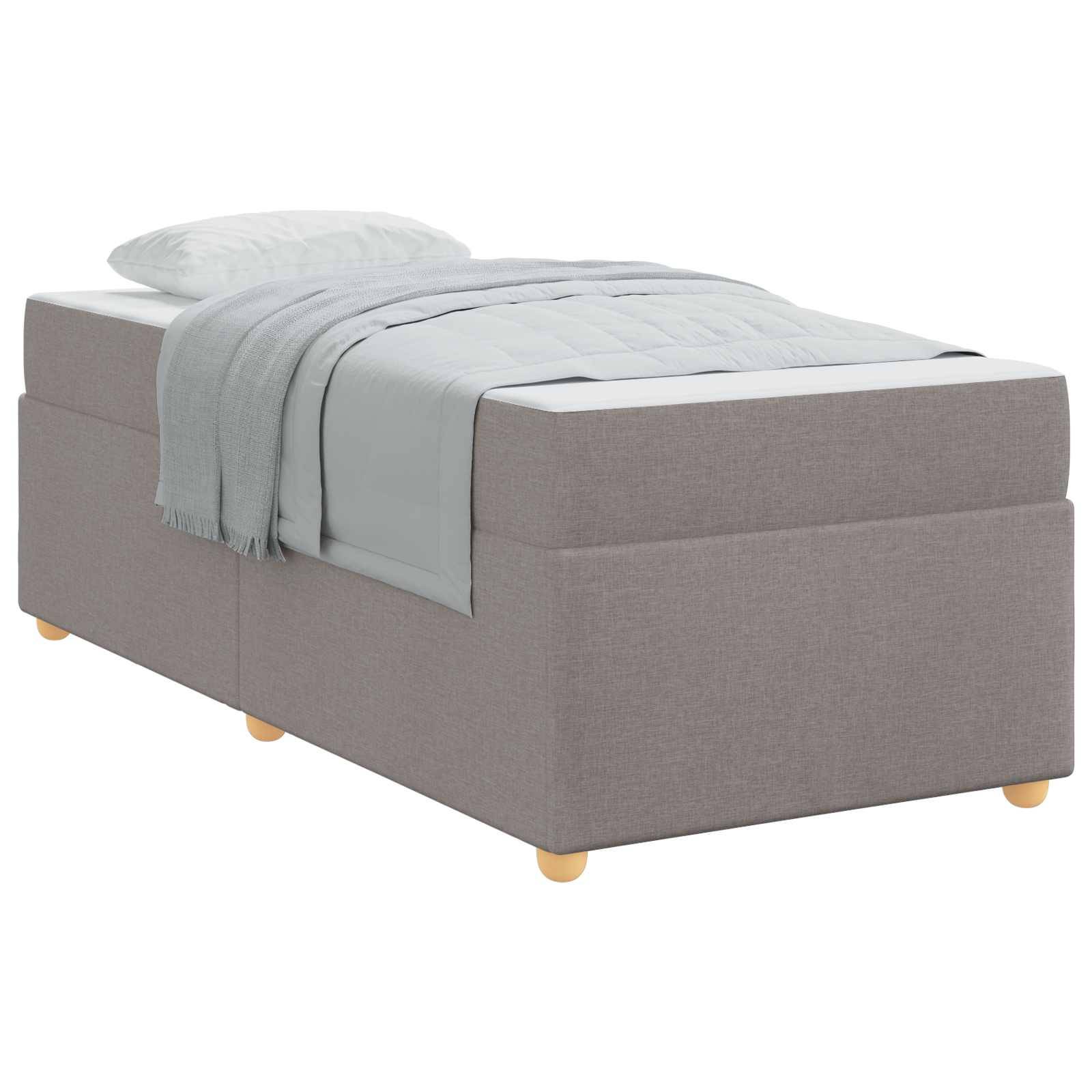 vidaXL Bettrahmen mit Matratze Taupe 80 x 200 cm Stoff