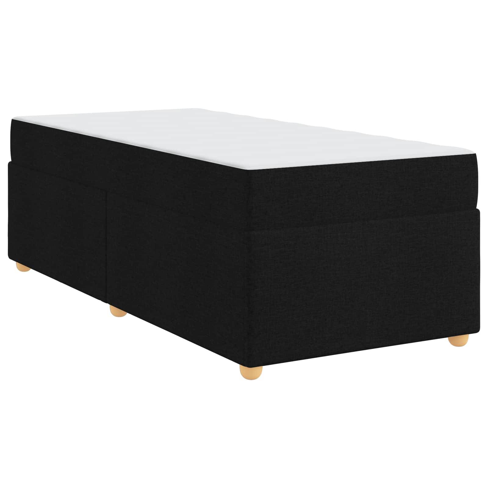 vidaXL Bettrahmen mit Matratze Schwarz 100 x 200 cm Stoff