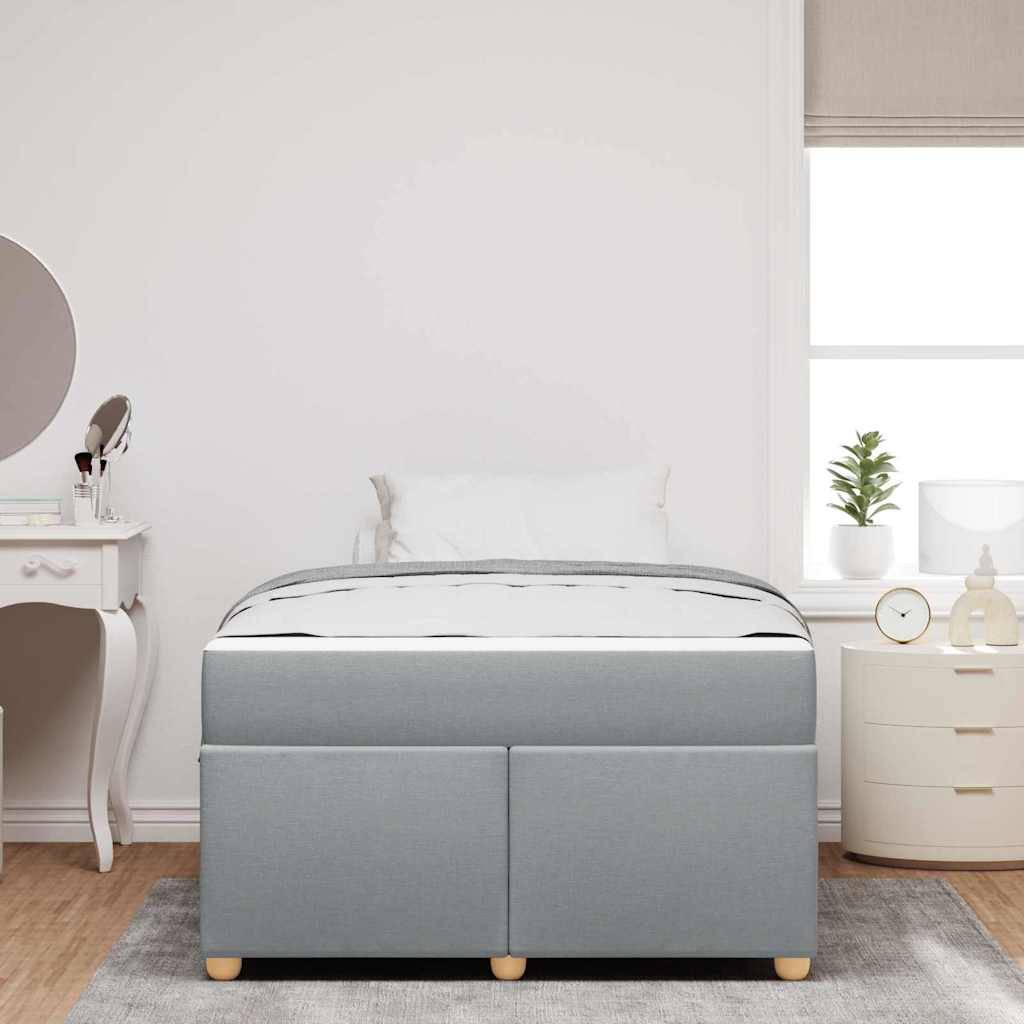 vidaXL Bettrahmen mit Matratze Hellgrau 120 x 190 cm Stoff