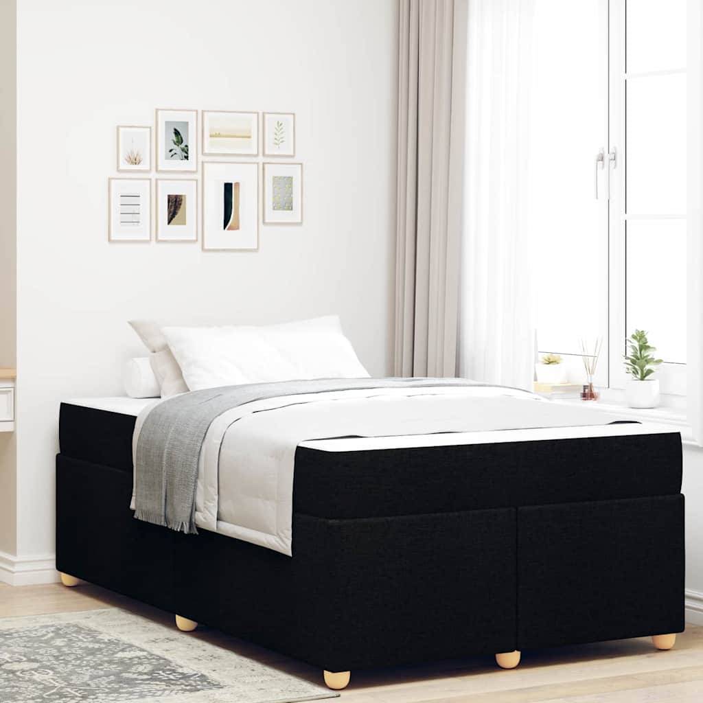 vidaXL Bettrahmen mit Matratze Schwarz 120 x 190 cm Stoff
