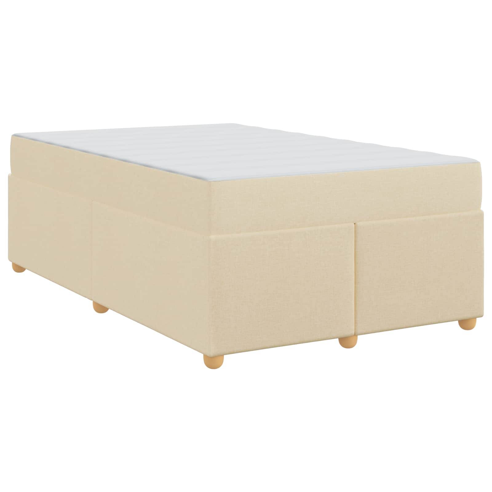 vidaXL Bettrahmen mit Matratze Creme 120 x 190 cm Stoff