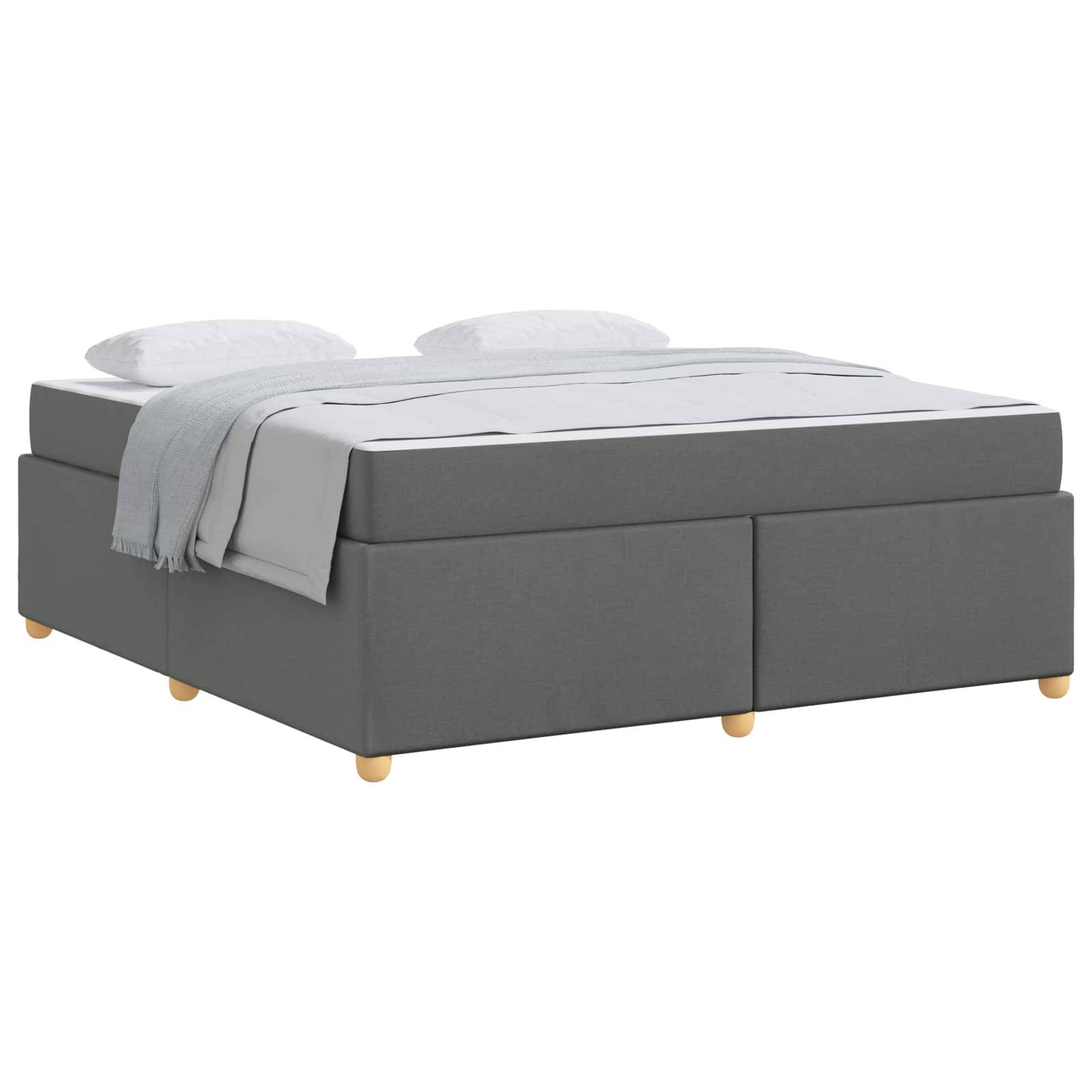 vidaXL Bettrahmen mit Matratze Dunkelgrau 180 x 200 cm Stoff