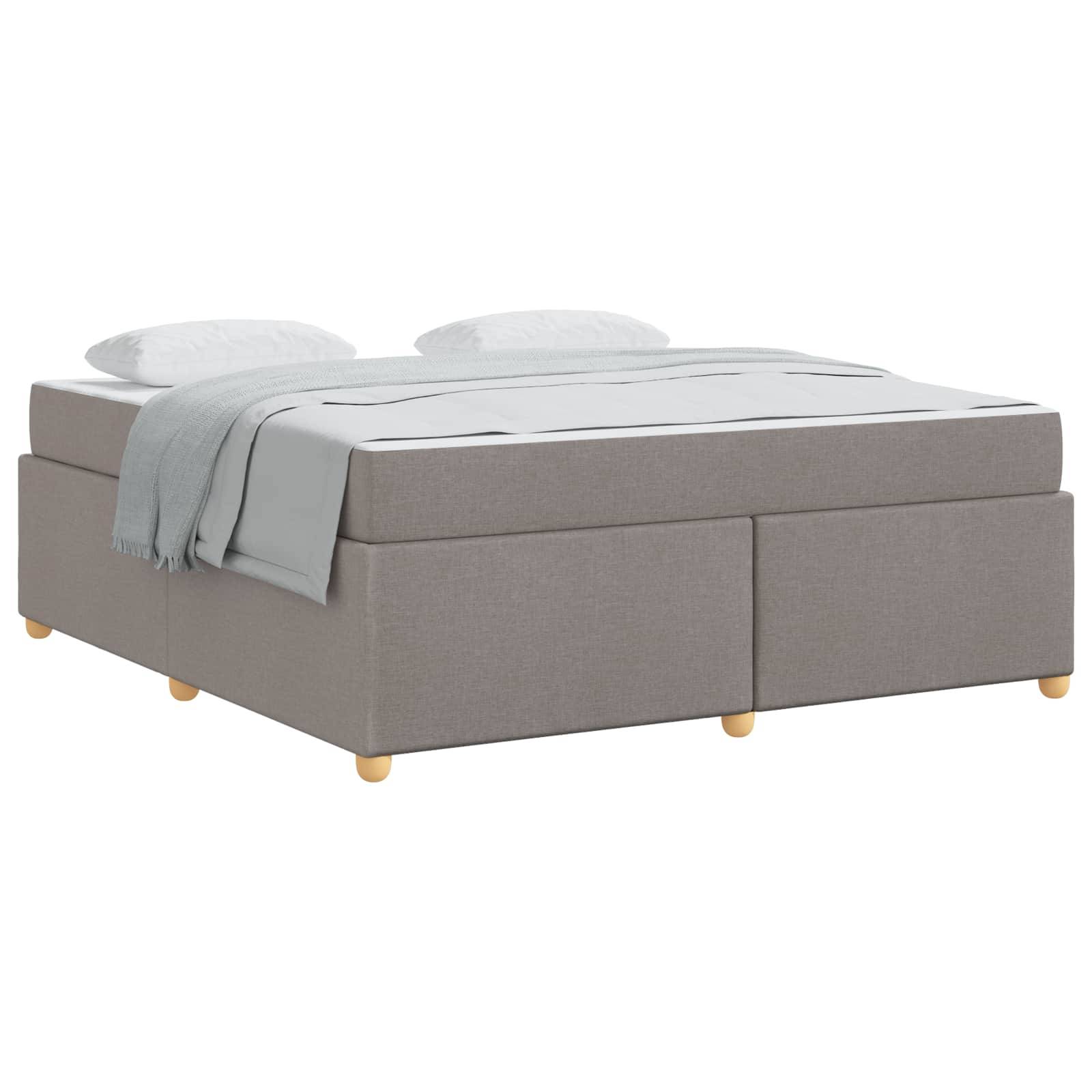 vidaXL Bettrahmen mit Matratze Taupe 180 x 200 cm Stoff