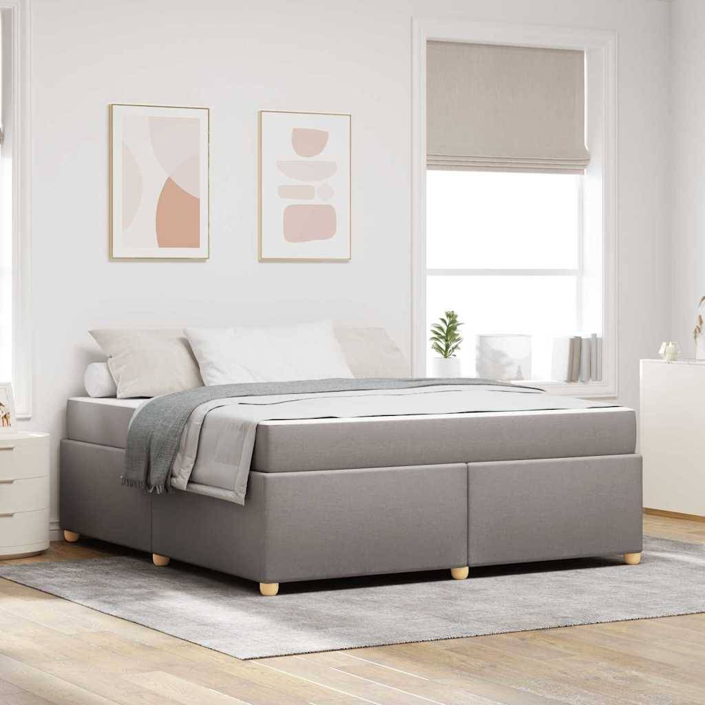 vidaXL Bettrahmen mit Matratze Taupe 180 x 200 cm Stoff