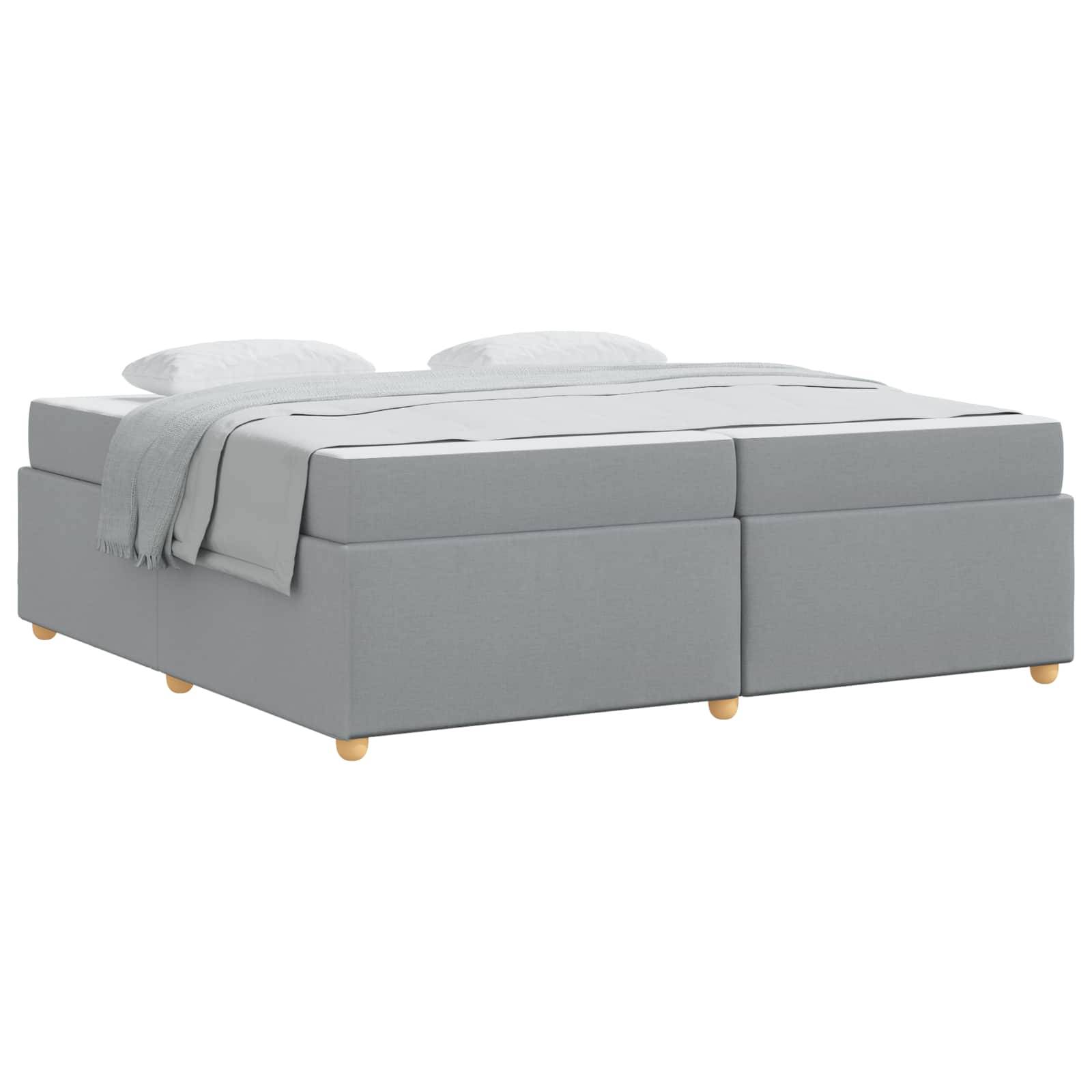 vidaXL Bettrahmen mit Matratze Hellgrau 200 x 200 cm Stoff