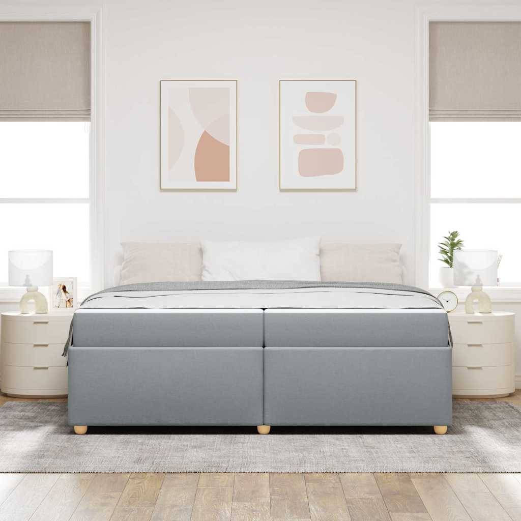 vidaXL Bettrahmen mit Matratze Hellgrau 200 x 200 cm Stoff