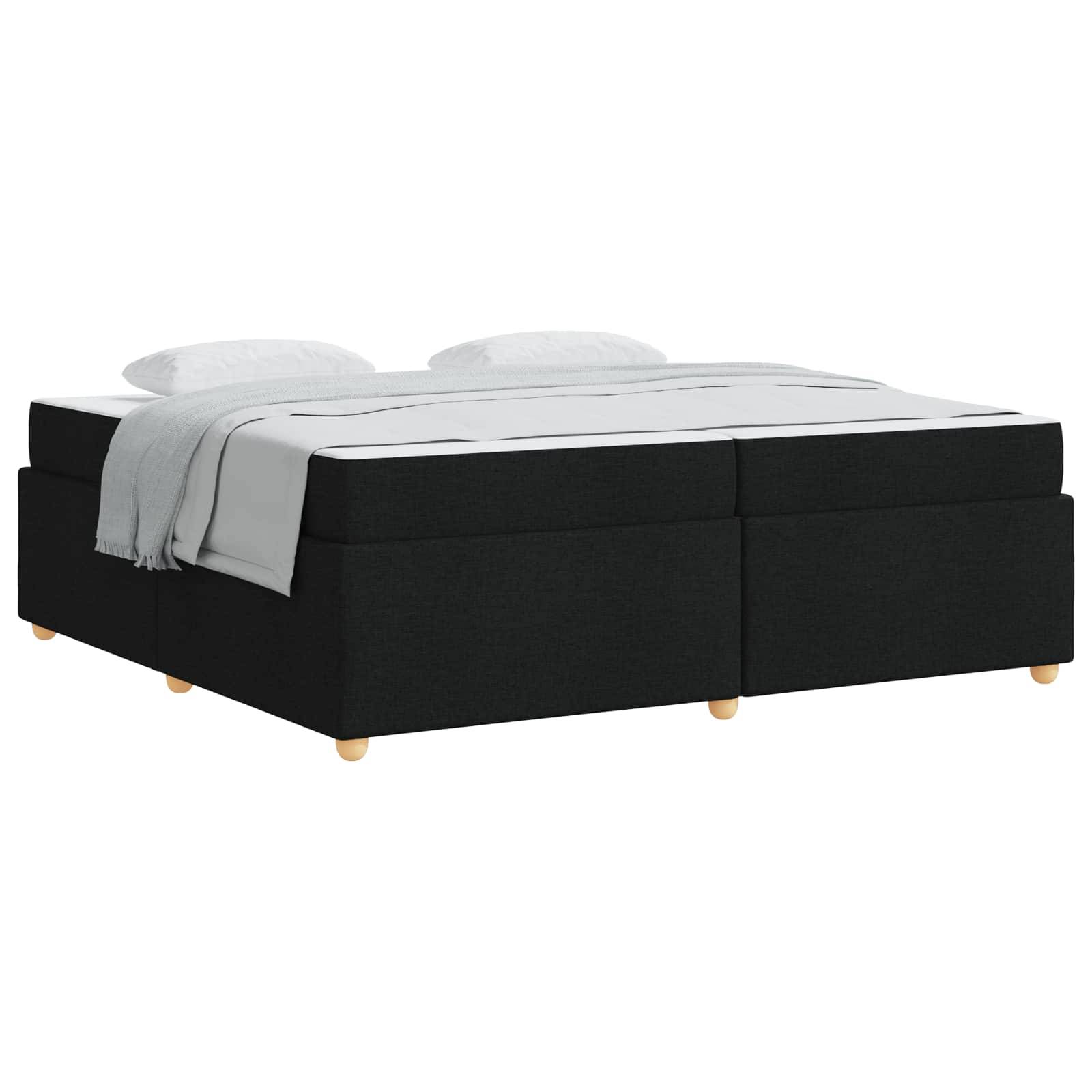 vidaXL Bettrahmen mit Matratze Schwarz 200 x 200 cm Stoff