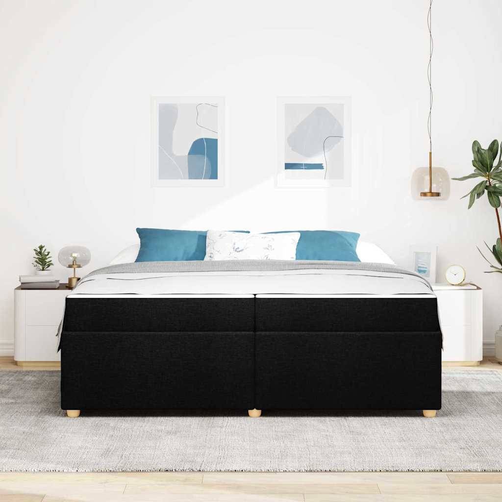 vidaXL Bettrahmen mit Matratze Schwarz 200 x 200 cm Stoff