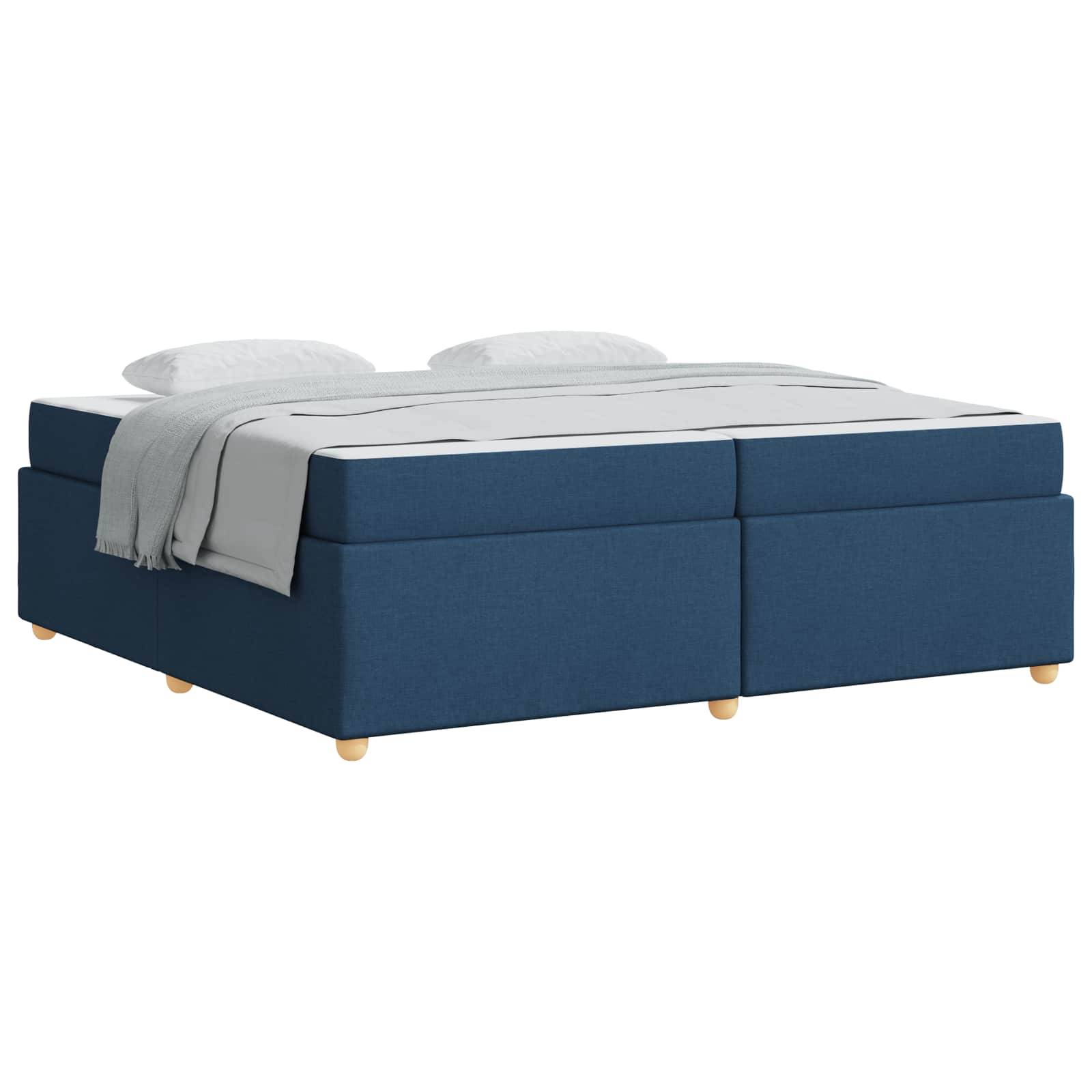 vidaXL Bettrahmen mit Matratze Blau 200 x 200 cm Stoff