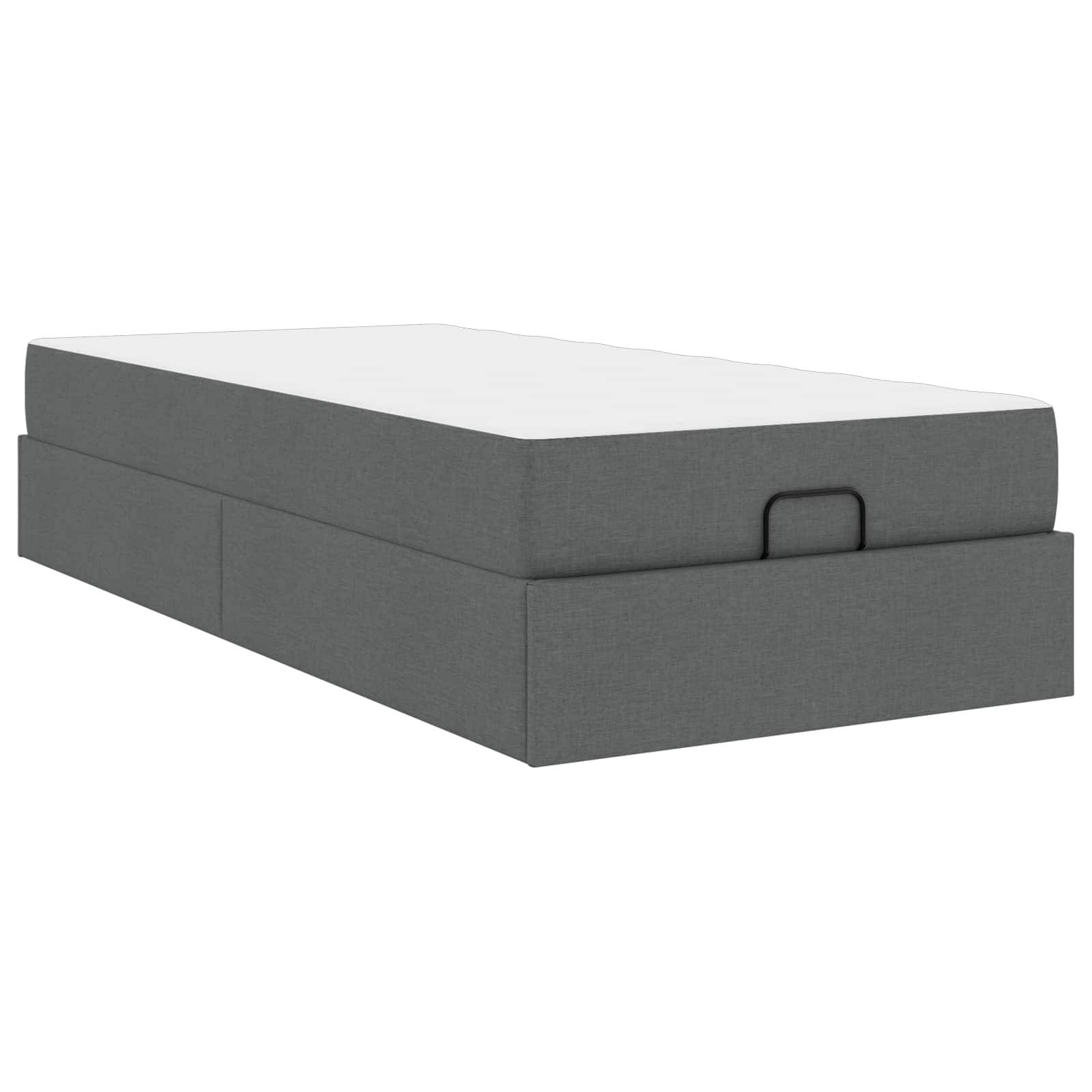 vidaXL Bettgestell mit Matratze 2 pcs Dunkelgrau Stoff