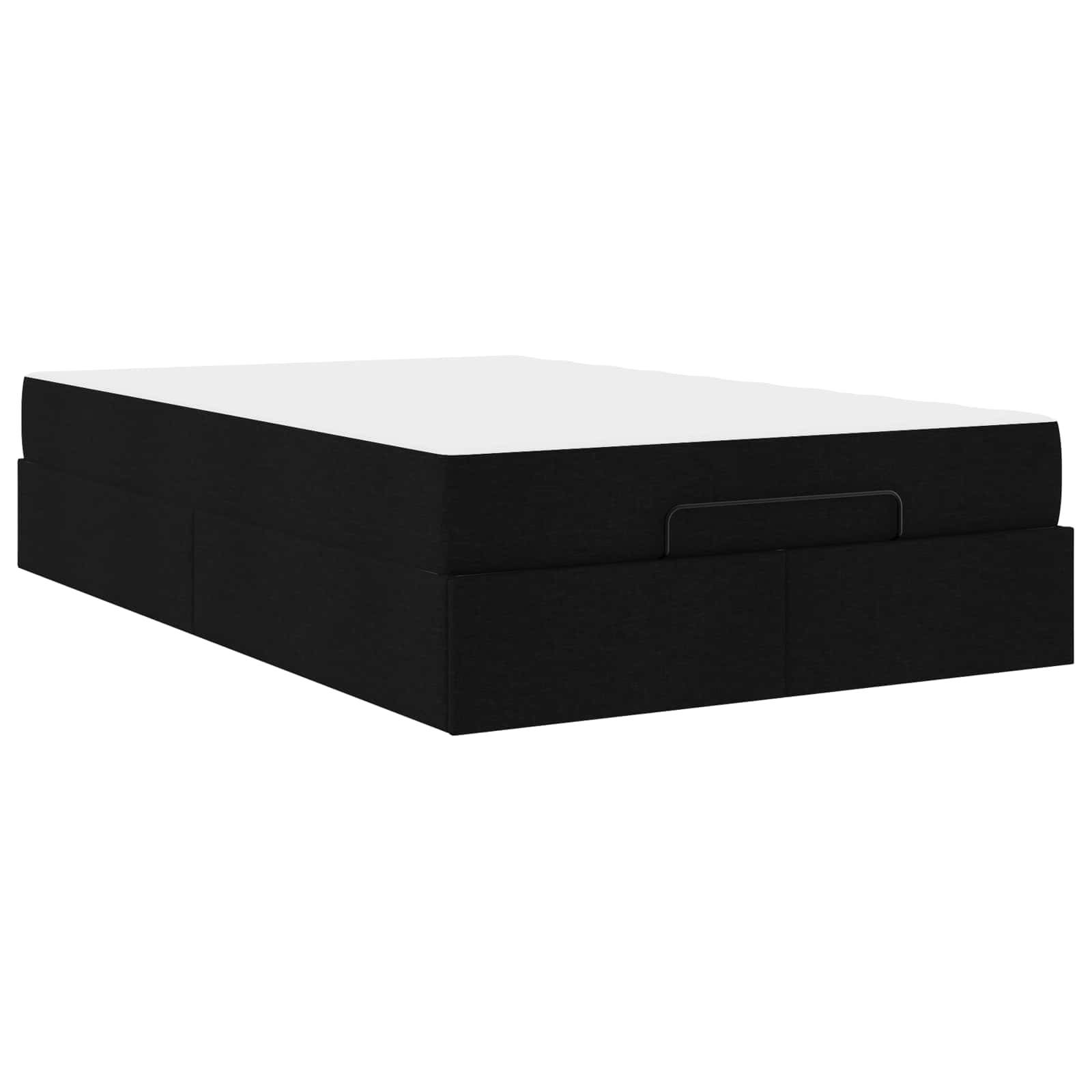 vidaXL Bettgestell mit Matratze 2 pcs Schwarz Stoff