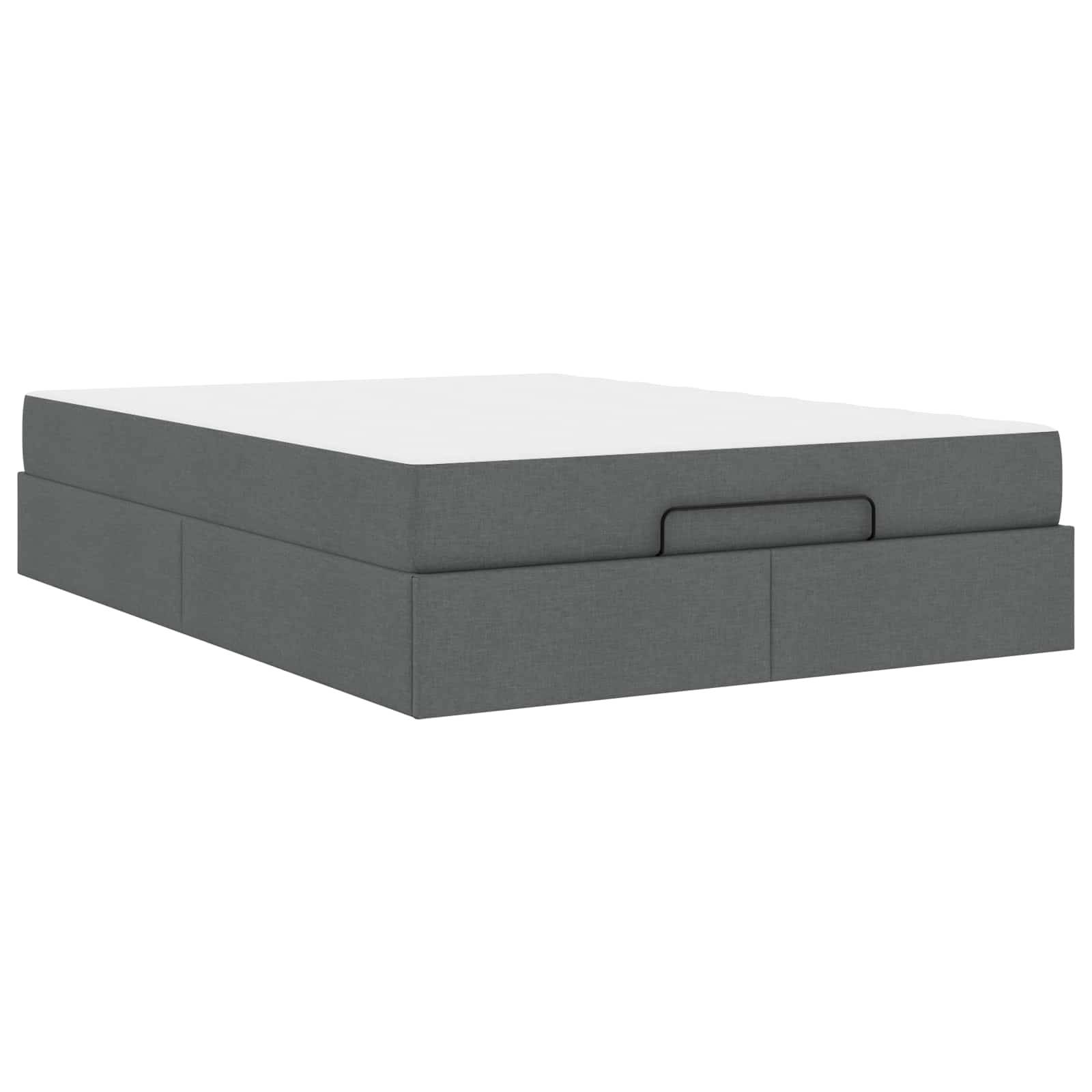 vidaXL Bettgestell mit Matratze 2 pcs Dunkelgrau Stoff