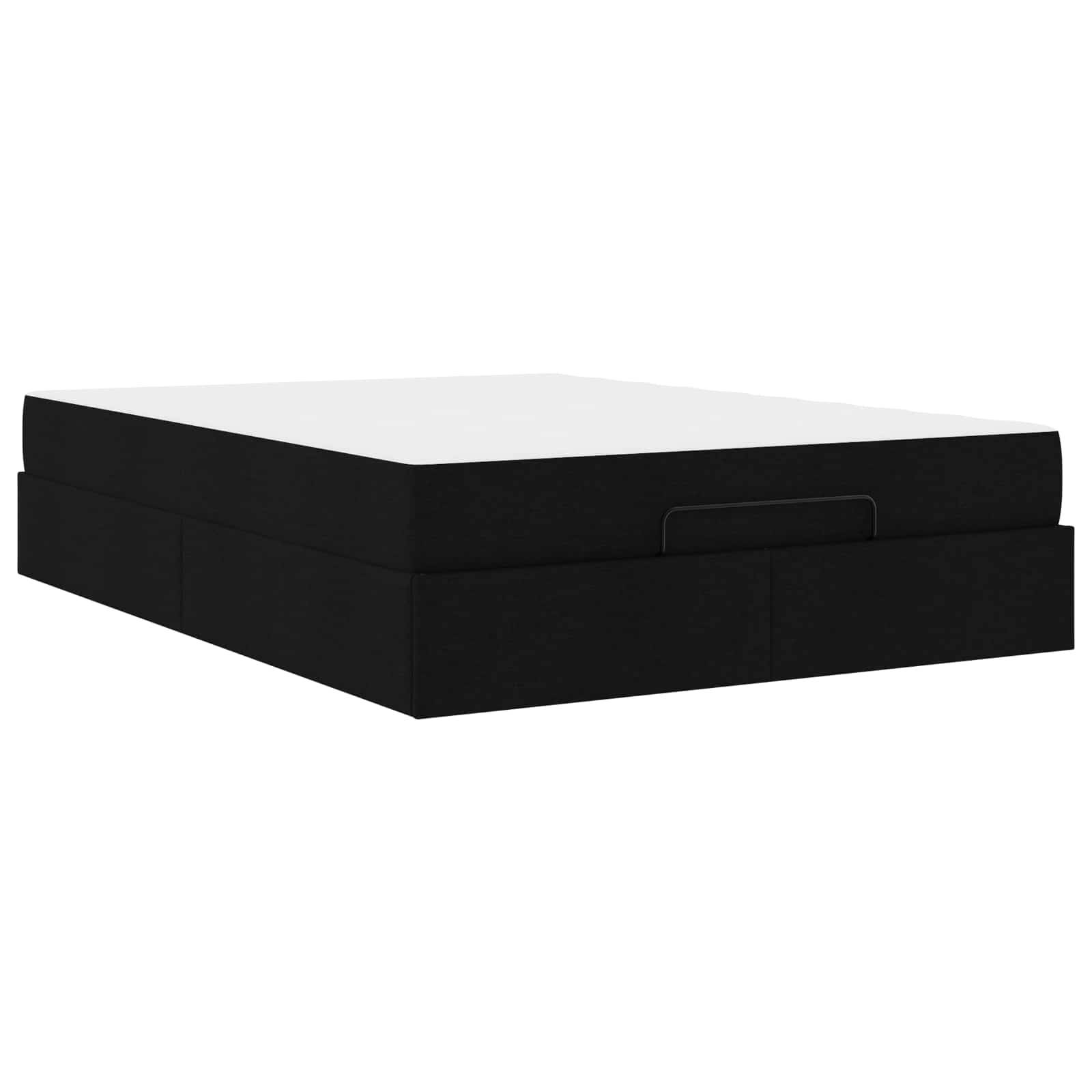vidaXL Bettgestell mit Matratze 2 pcs Schwarz Stoff
