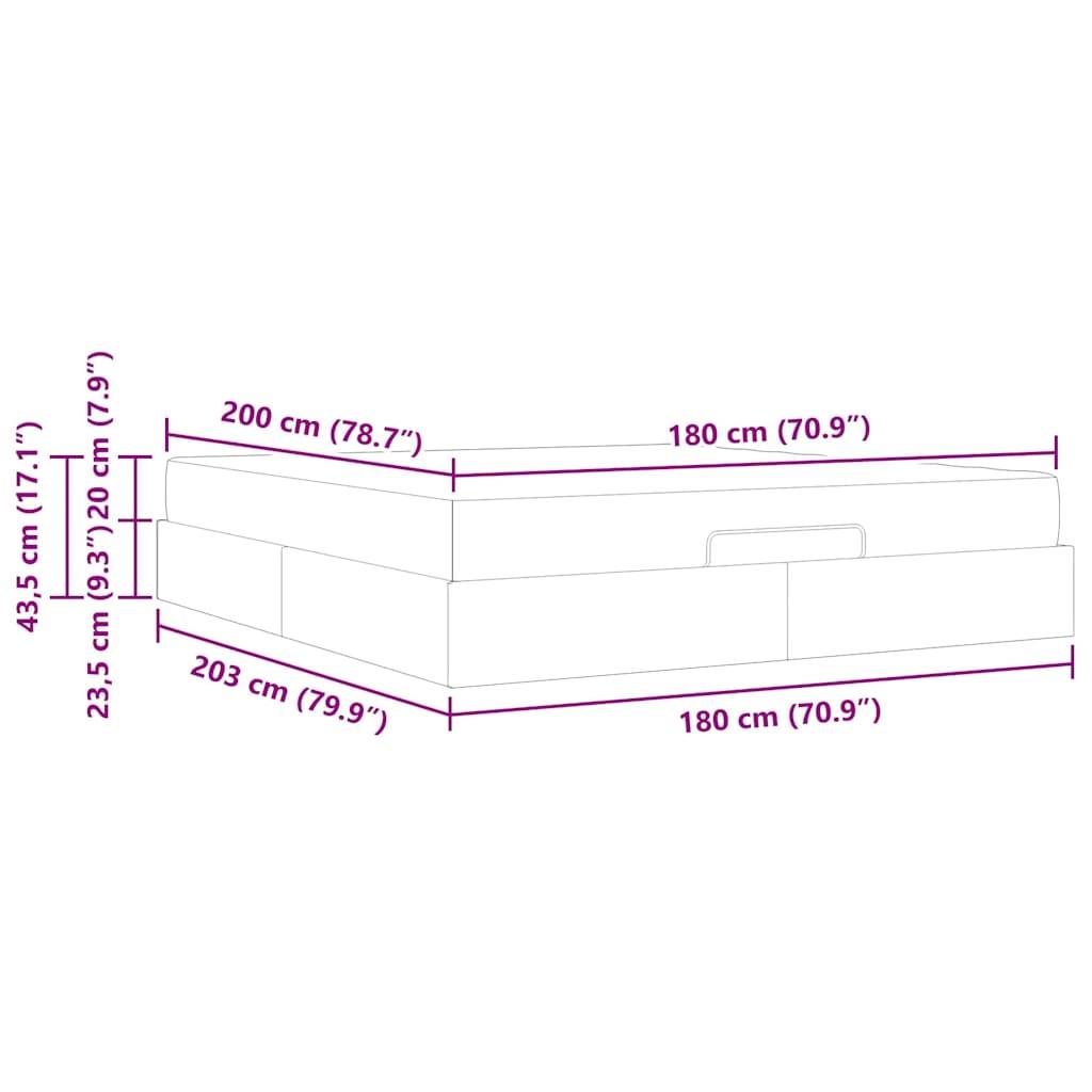 vidaXL Bettgestell mit Matratze 2 pcs Schwarz Samt