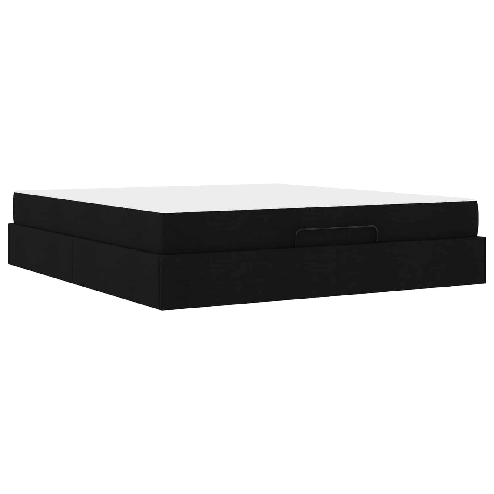 vidaXL Bettgestell mit Matratze 2 pcs Schwarz Stoff