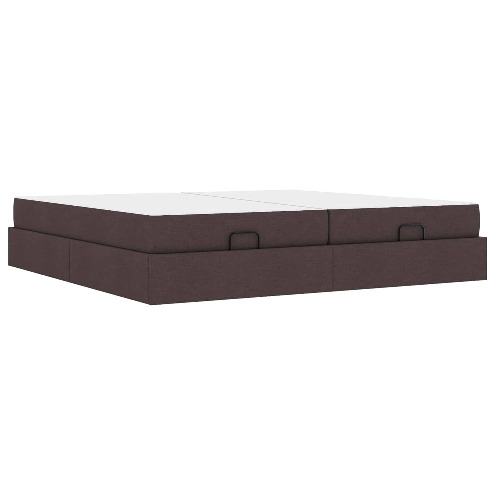 vidaXL Bettgestell mit Matratze mit Matratze 2 pcs Hellbraun Stoff