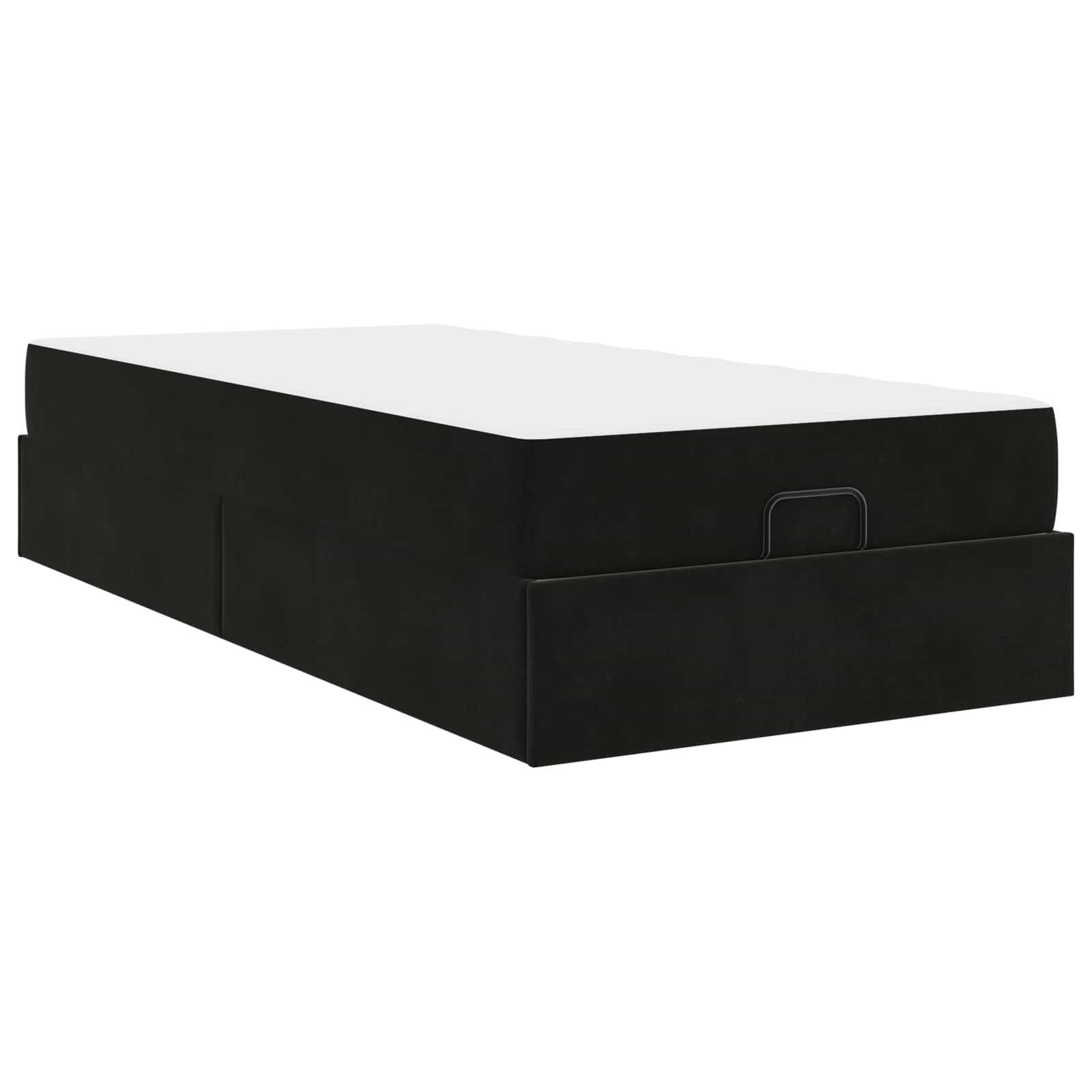 vidaXL Bettgestell mit Matratze 2 pcs Schwarz Samt