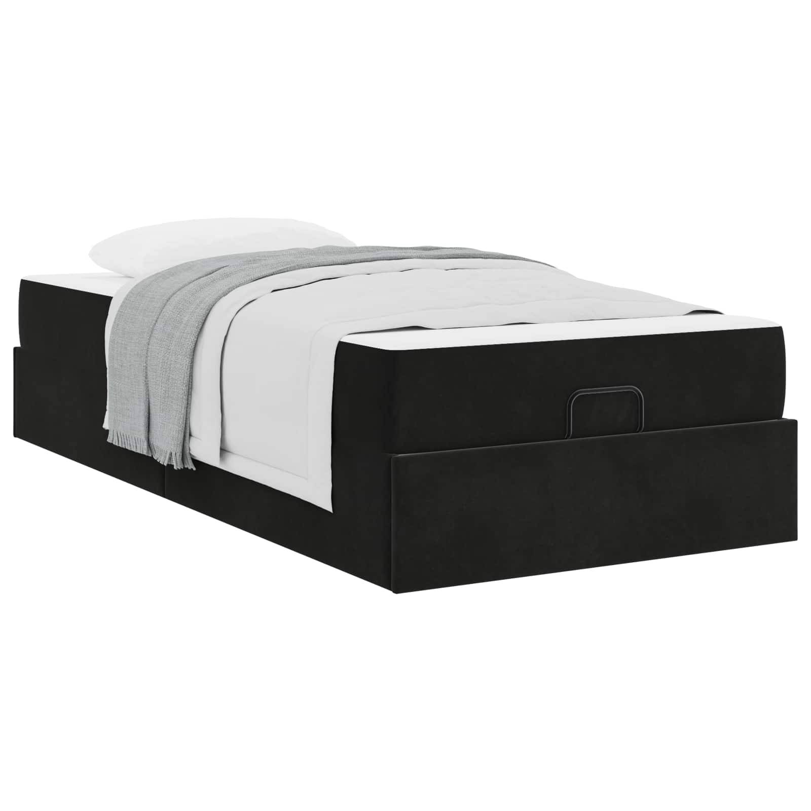 vidaXL Bettgestell mit Matratze 2 pcs Schwarz Samt