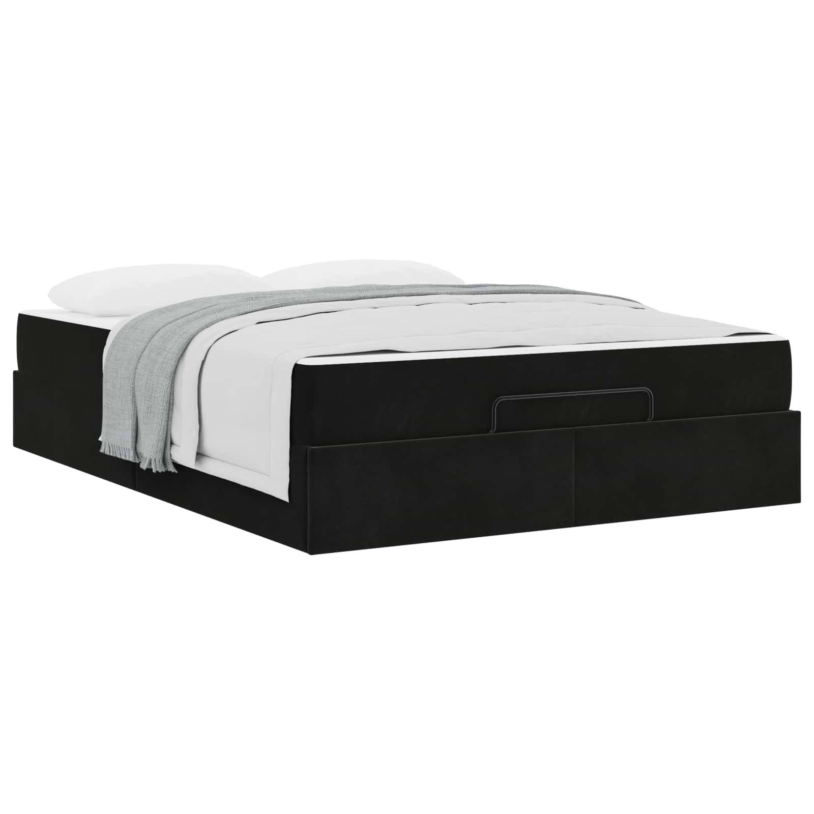 vidaXL Bettgestell mit Matratze 2 pcs Schwarz Samt