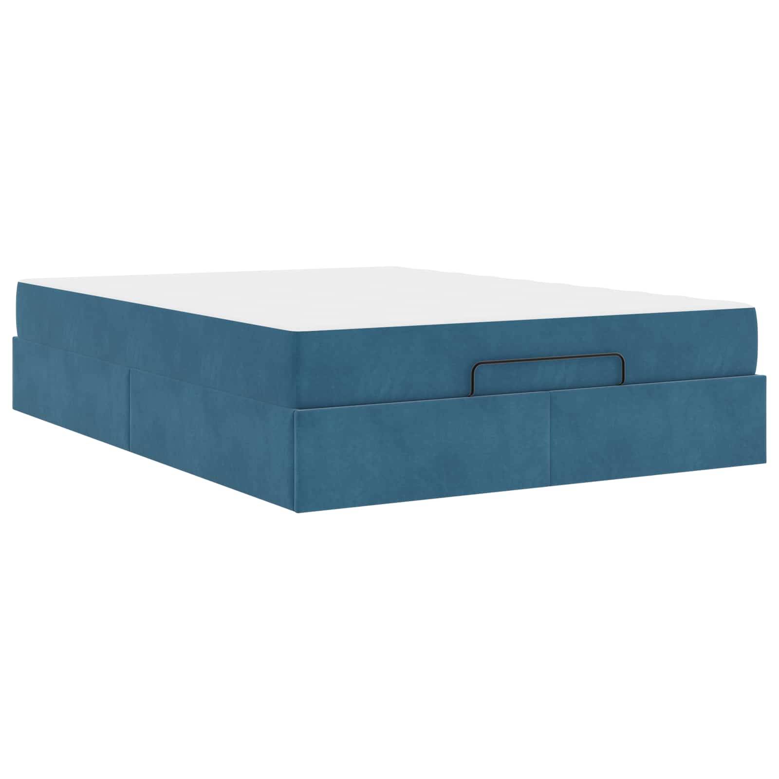 vidaXL Bettgestell mit Matratze 2 pcs Blau Samt