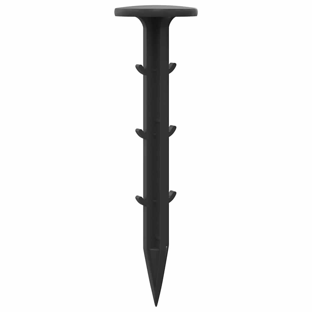 vidaXL Bodenheringe 100 pcs Schwarz Ø3 x 11 cm Kunststoff