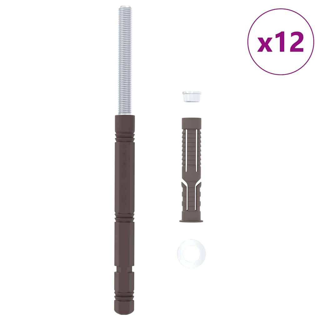 vidaXL Schwebende Regalträger 12 pcs Beige Ø14 x 210 mm Stahl