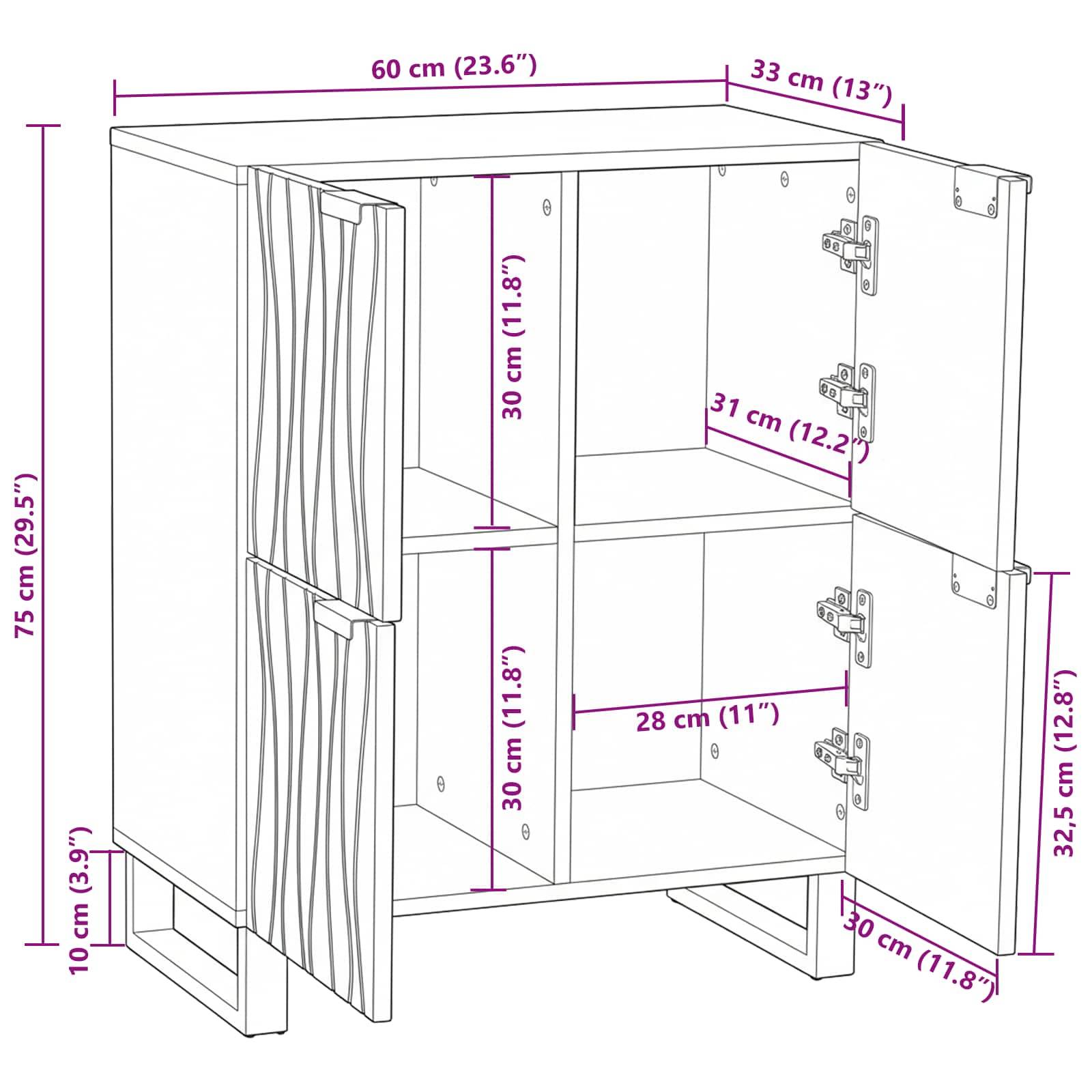 vidaXL Medienlagerungsschränke & Regale Braun 60 x 33.5 x 75 cm