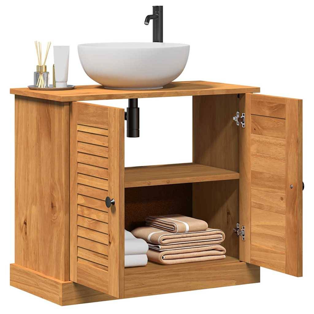 vidaXL Waschbeckenunterschrank mit Regal VIGO Braun und Honigbraun