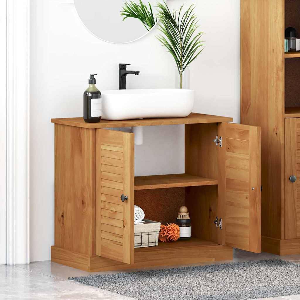 vidaXL Waschbeckenunterschrank mit Regal VIGO Braun und Honigbraun