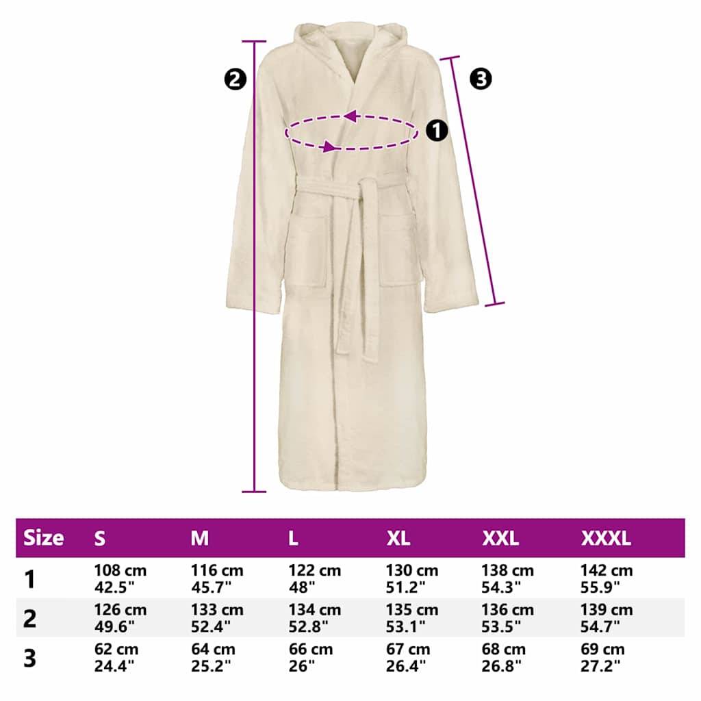 vidaXL Bademantel KINN Creme XXL Baumwolle