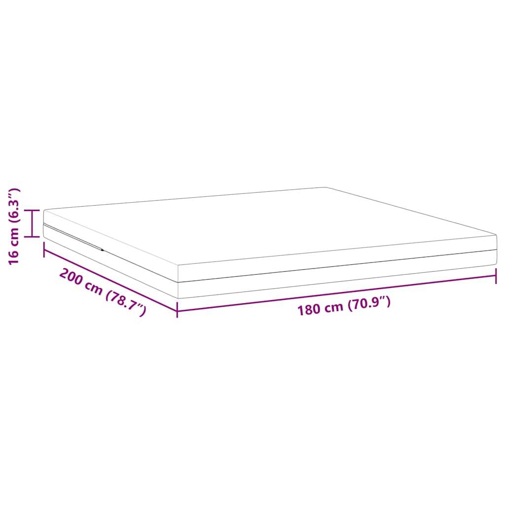 vidaXL Matratze Weiß 180 x 200 cm Jacquard-Stoff