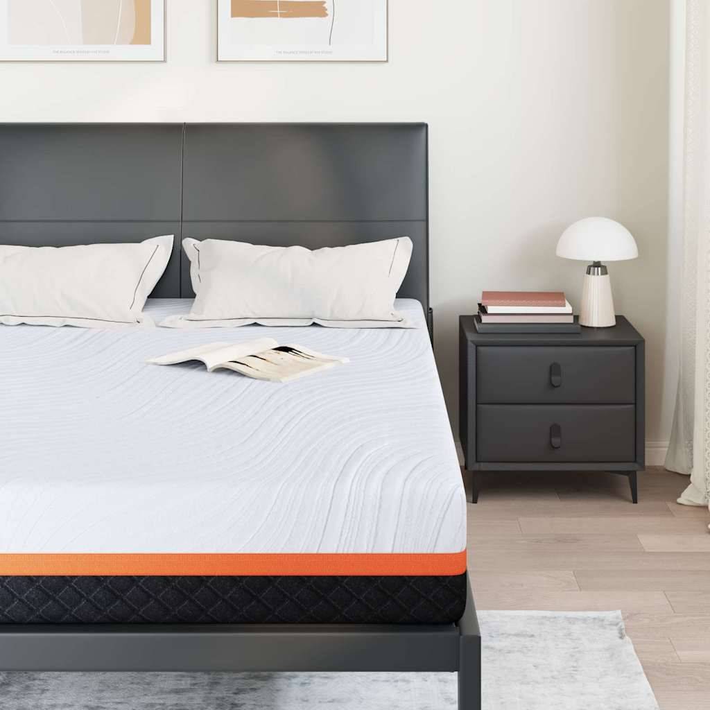 vidaXL Matratze Weiß und Grau 140 x 190 cm Jacquard-Stoff