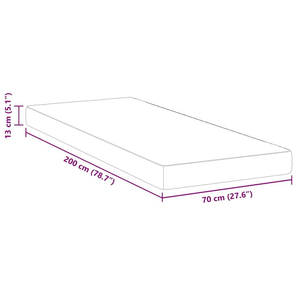 vidaXL Matratze Weiß 70 x 200 cm Jacquard-Stoff